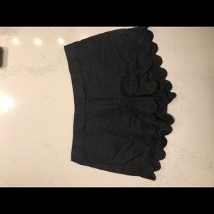 J Crew Black Scallop Shorts